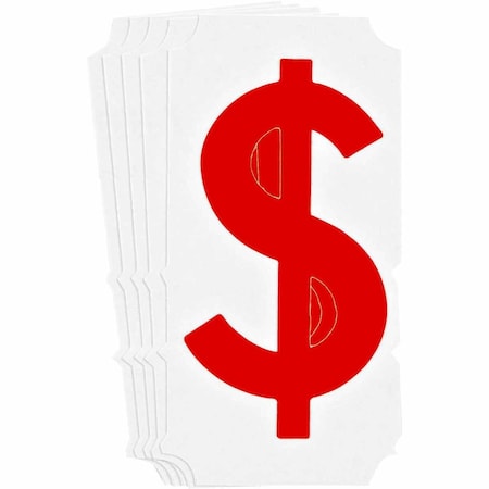 Brady Quik-Align 5160 Series Polyester 4 in Lbl Legend: $ Red 10PK 5160P-$